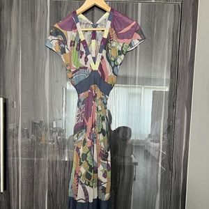 knitted print art dress